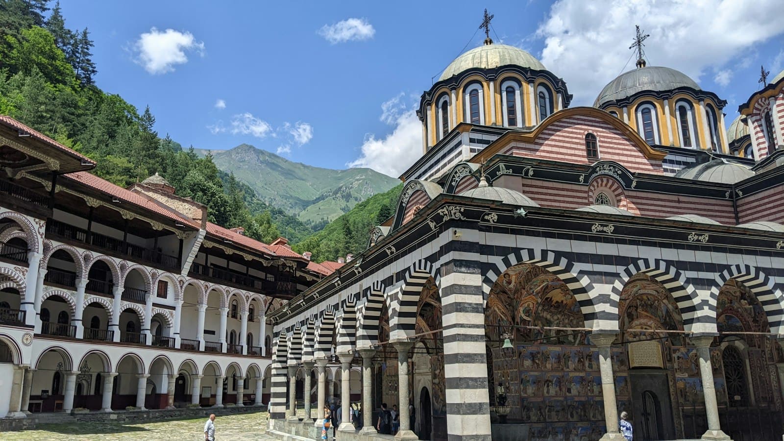 The Rila Monastery beneath the Rila mountains, Bulgaria
