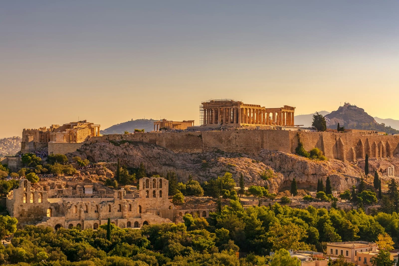 The Acropolis of Athens at golden hour, Greece