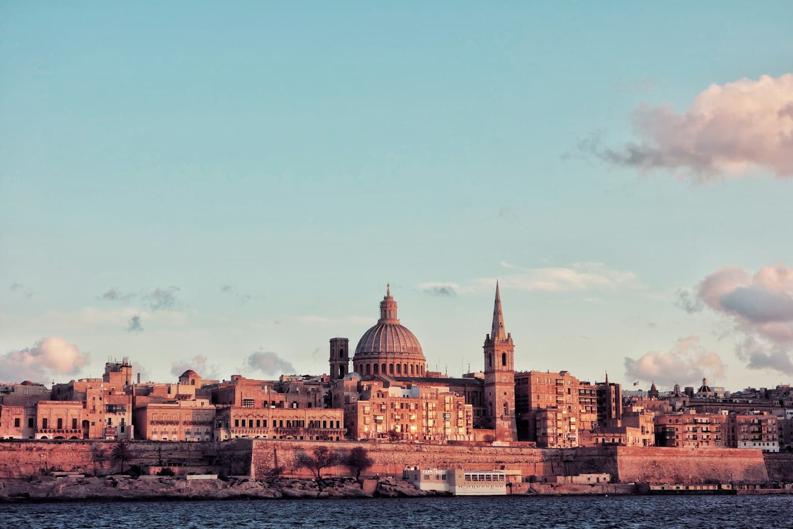 Valletta's fortified harbour and limestone skyline, Malta