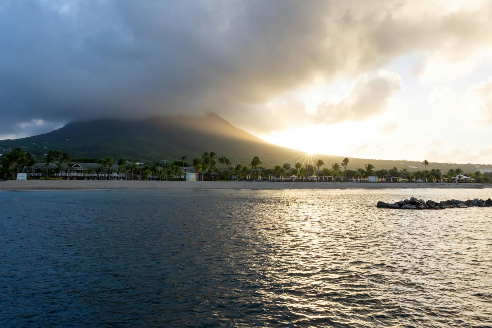 Sunrise over Nevis Peak, Saint Kitts and Nevis